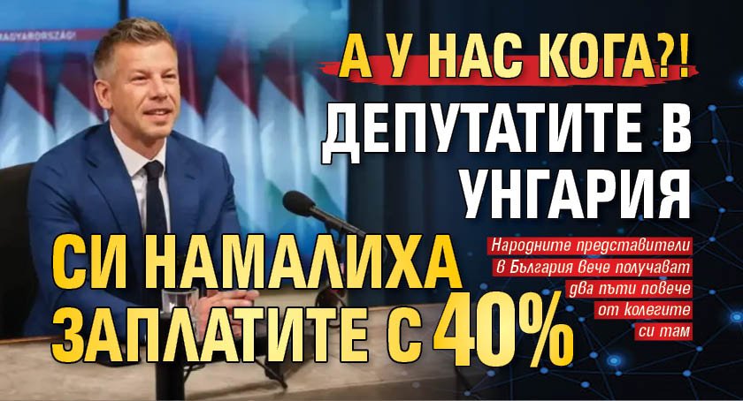 А у нас кога?! Депутатите в Унгария си намалиха заплатите с 40%