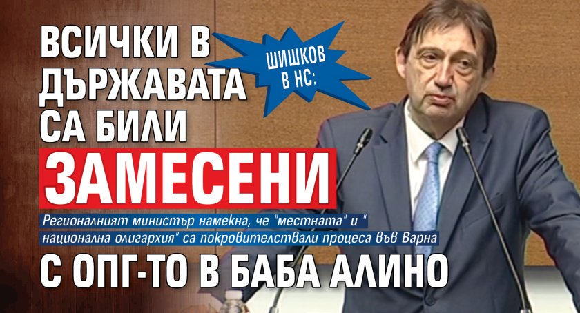 Шишков в НС: Всички в държавата са били замесени с ОПГ-то в Баба Алино