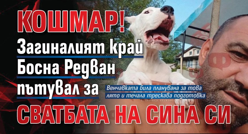 КОШМАР! Загиналият край Босна Редван пътувал за сватбата на сина си