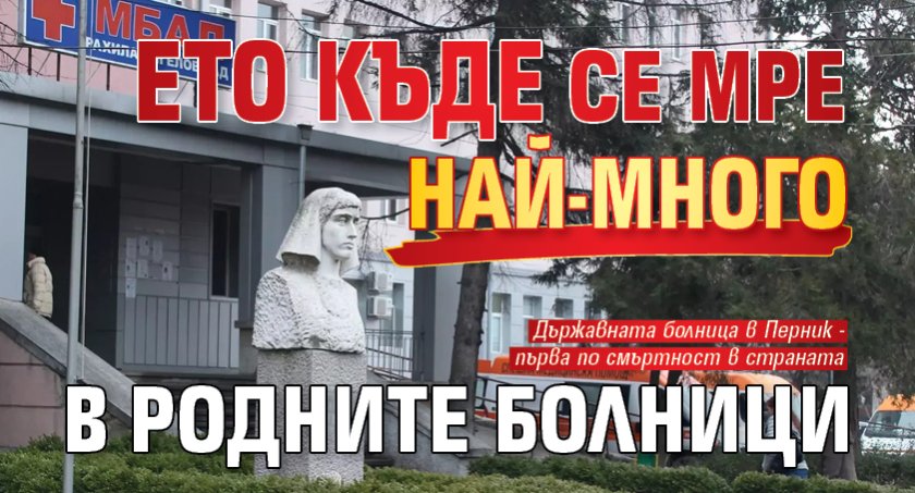 Ето къде се мре най-много в родните болници 