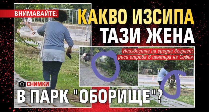 ВНИМАВАЙТЕ: Какво изсипа тази жена в парк "Оборище"? (СНИМКИ)