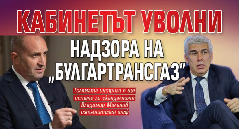 Кабинетът уволни надзора на "Булгартрансгаз"
