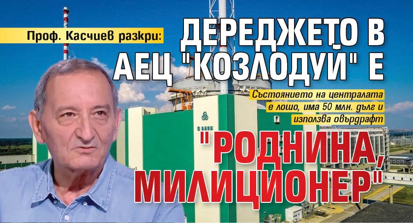 Проф. Касчиев разкри: Дереджето в АЕЦ "Козлодуй" е "роднина, милиционер"