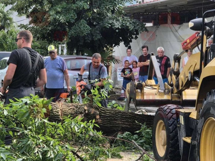 Пет екипа разчистват Приморско, ураганът отнесе и соларни панели
