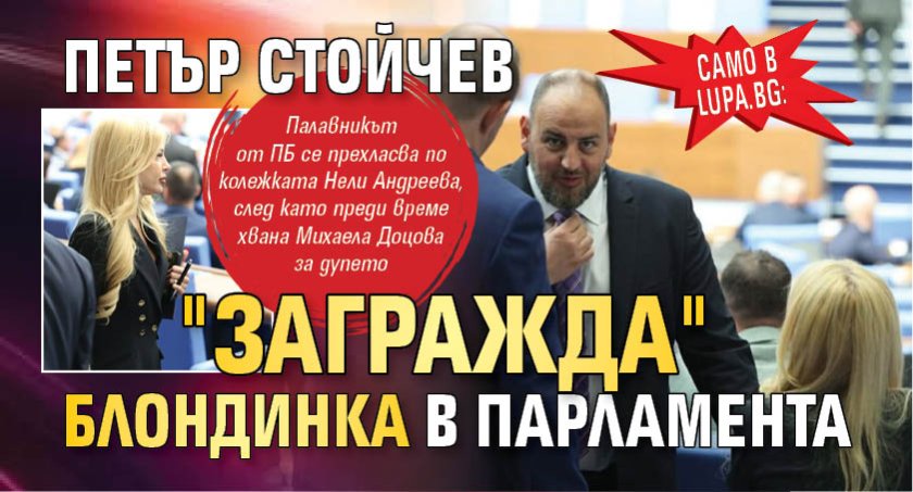 Само в Lupa.bg: Петър Стойчев "загражда" блондинка в парламента