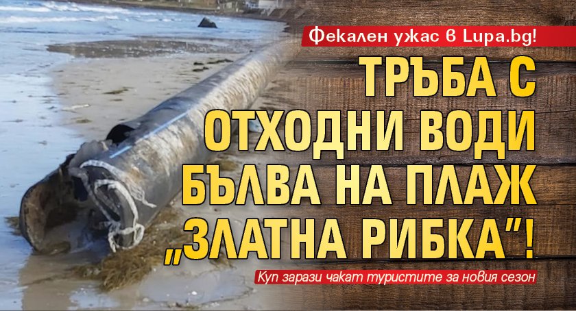 Фекален ужас в Lupa.bg! Тръба с отходни води бълва на плаж "Златна рибка"!