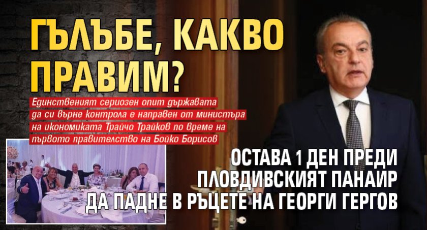 Гълъбе, какво правим? Остава 1 ден преди Пловдивският панаир да падне в ръцете на Георги Гергов