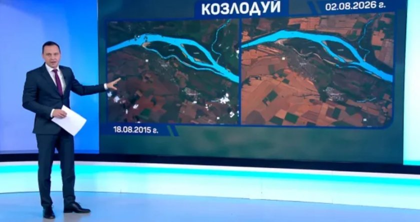 Безпрецедентното засушаване на река Дунав се вижда от космоса