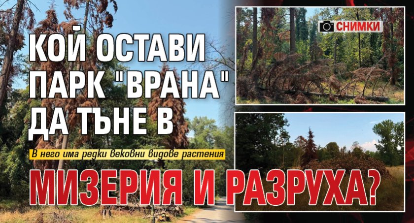 Кой остави парк "Врана" да тъне в мизерия и разруха? (СНИМКИ) 