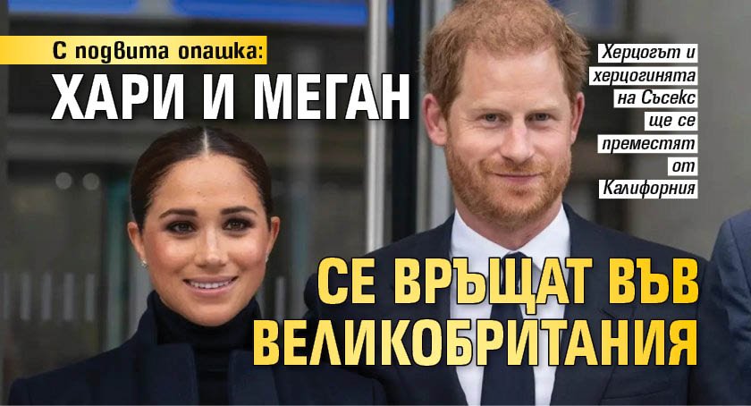 С подвита опашка: Хари и Меган се връщат във Великобритания
