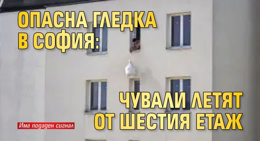 Опасна гледка в София: чували летят от шестия етаж