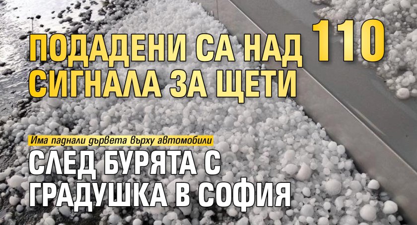 Подадени са над 110 сигнала за щети след бурята с градушка в София