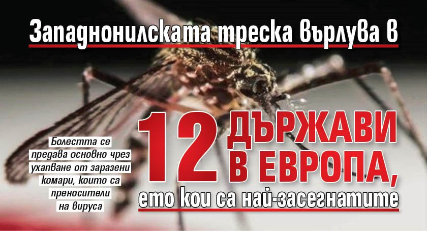 Западнонилската треска върлува в 12 държави в Европа, ето кои са най-засегнатите