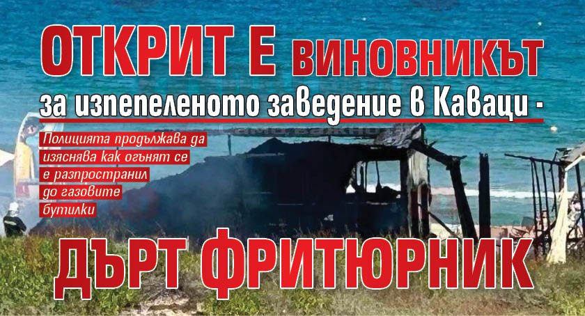Открит е виновникът за изпепеленото заведение в Каваци - дърт фритюрник