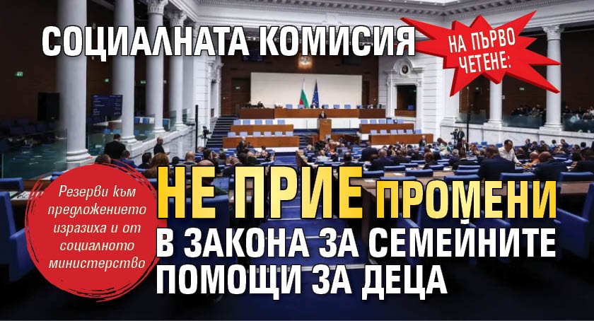 На първо четене: Социалната комисия не прие промени в Закона за семейните помощи за деца