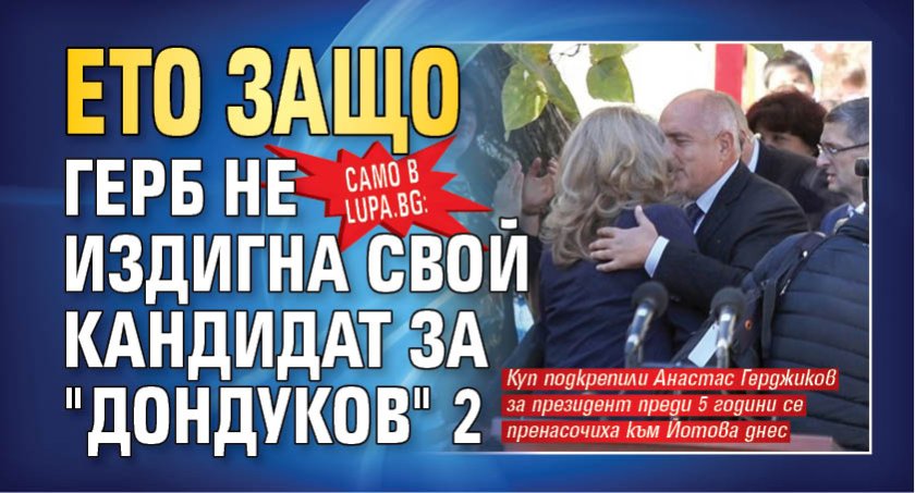 Само в Lupa.bg: Ето защо ГЕРБ не издигна свой кандидат за "Дондуков" 2