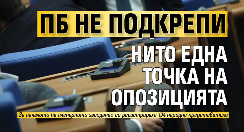 ПБ не подкрепи нито една точка на опозицията