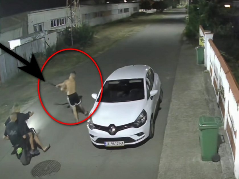 Гол до кръста мъж с мачете вандалства посред нощ в Камено (ВИДЕО)