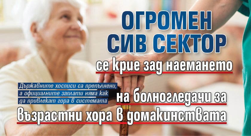 Огромен сив сектор се крие зад наемането на болногледачи за възрастни хора в домакинствата