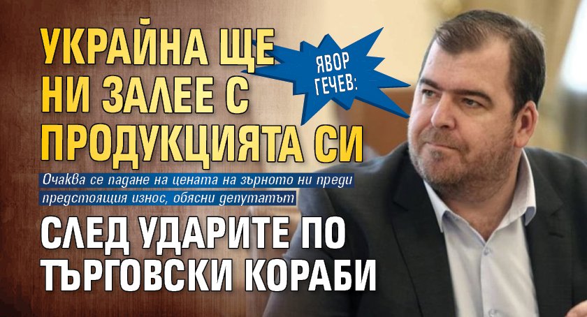 Явор Гечев: Украйна ще ни залее с продукцията си след ударите по търговски кораби
