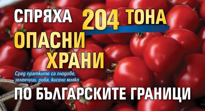 Спряха 204 тона опасни храни по българските граници