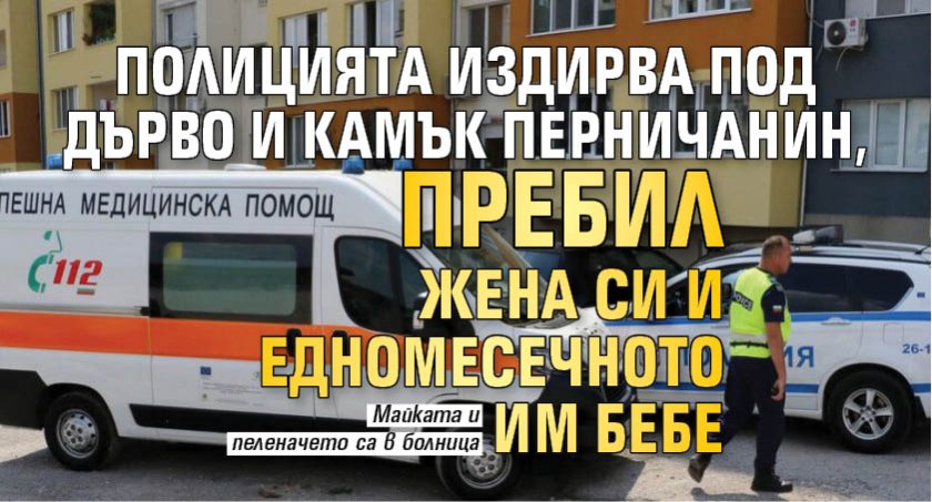 Полицията издирва под дърво и камък перничанин, пребил жена си и едномесечното им бебе 