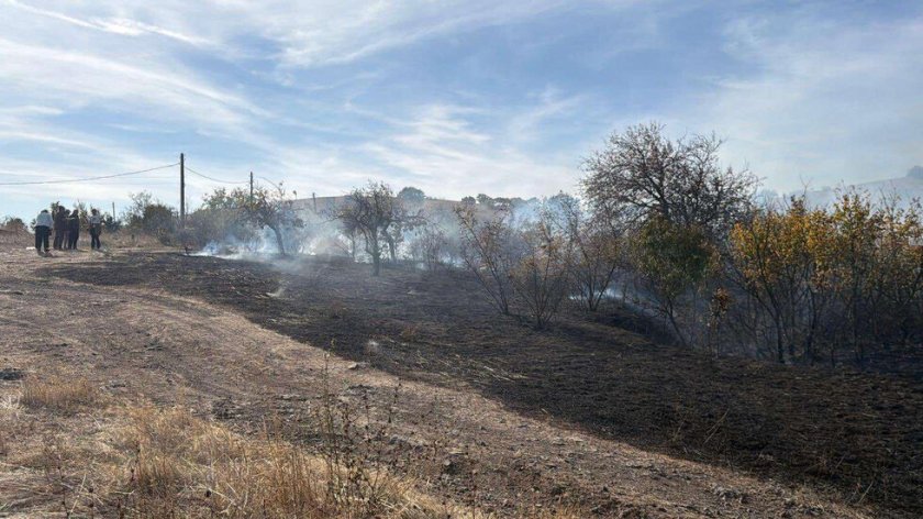 Голям пожар бушува до вилната зона на Изворище, пламъците наближават къщите (СНИМКИ)