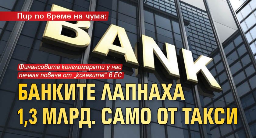 Пир по време на чума: Банките лапнаха 1,3 млрд. само от такси