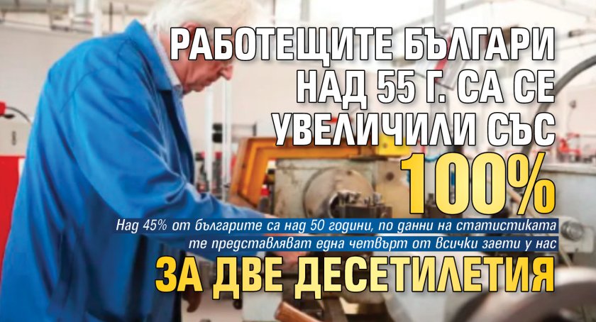 Работещите българи над 55 г. са се увеличили със 100% за две десетилетия