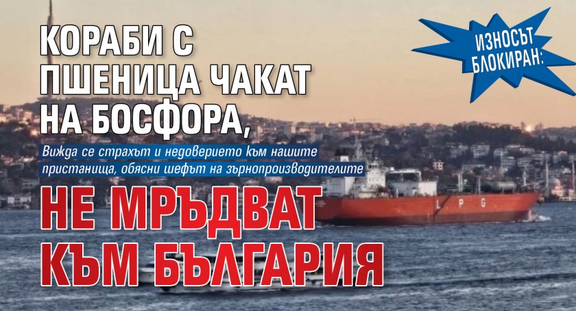 Износът блокиран: Кораби с пшеница чакат на Босфора, не мръдват към България