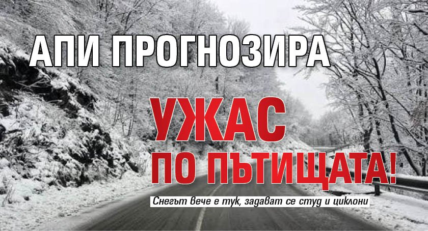 АПИ прогнозира ужас по пътищата!