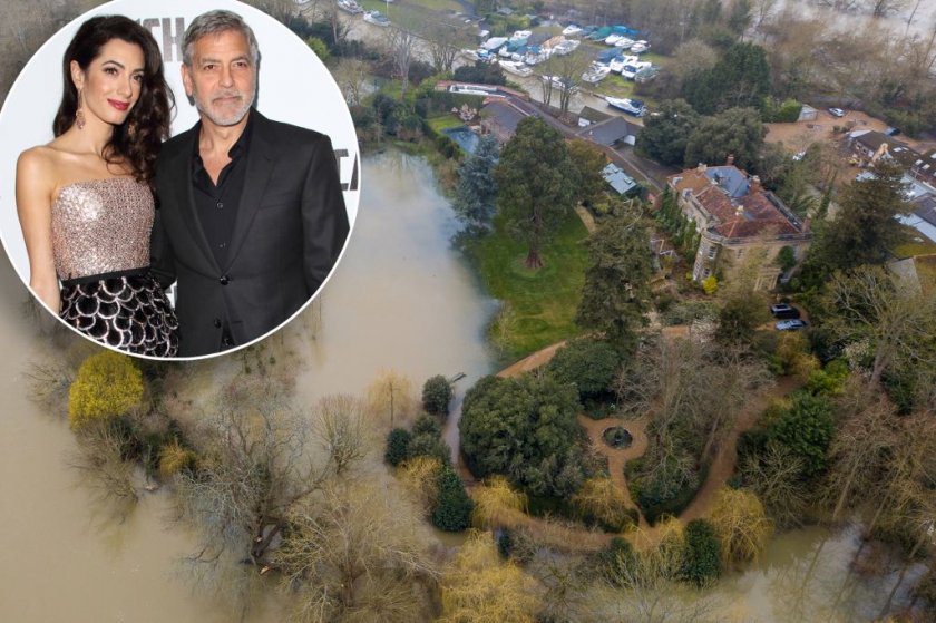 Темза заля имението на Джордж Клуни (СНИМКИ)