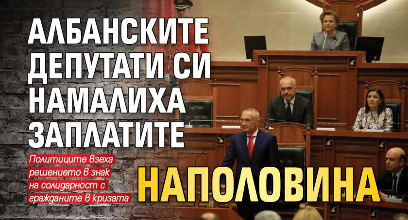 Албанските депутати си намалиха заплатите наполовина