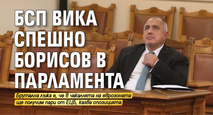 БСП вика спешно Борисов в парламента 