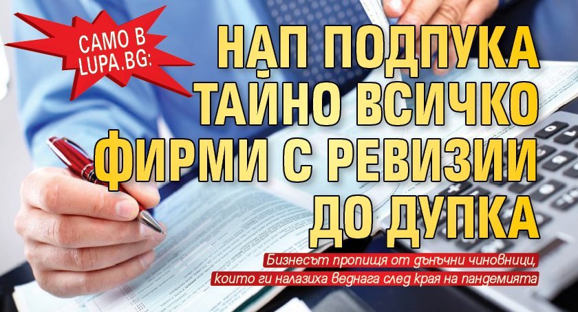 Само в Lupa.bg: НАП подпука тайно всичко фирми с ревизии до дупка