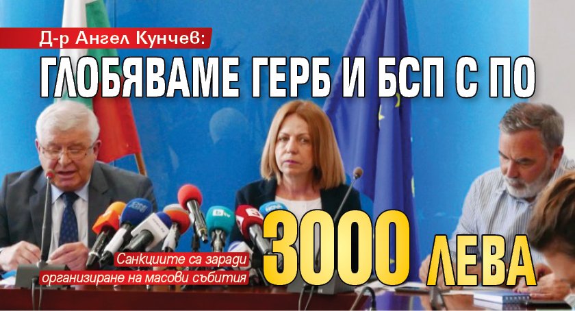 Д-р Ангел Кунчев: Глобяваме ГЕРБ и БСП с по 3000 лева