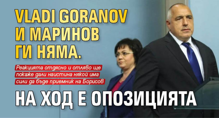 Vladi Goranov и Маринов ги няма. На ход е опозицията