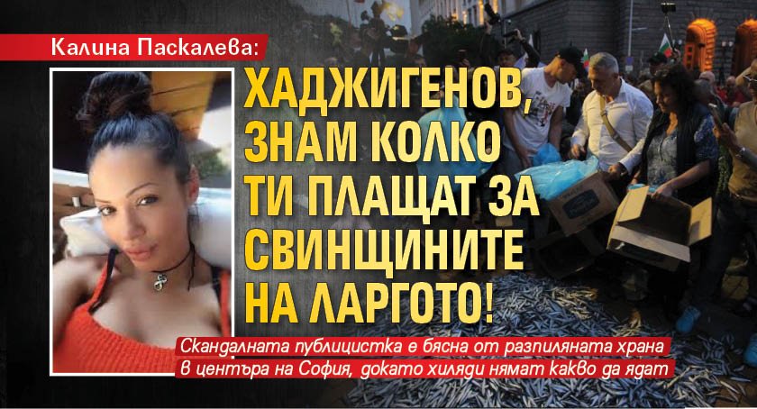 Калина Паскалева: Хаджигенов, знам колко ти плащат за свинщините на Ларгото!