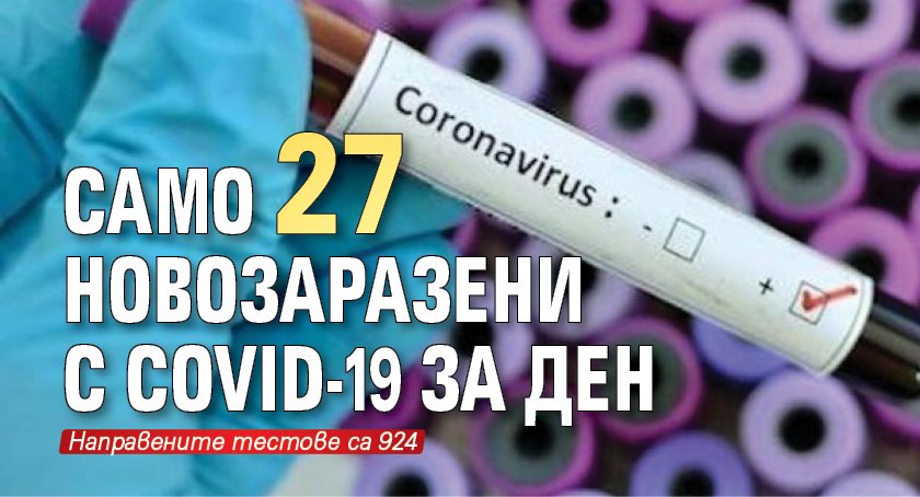 Само 27 новозаразени с COVID-19 за ден