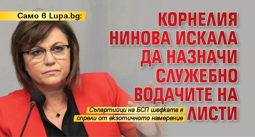 Само в Lupa.bg: Корнелия Нинова искала да назначи служебно водачите на листи