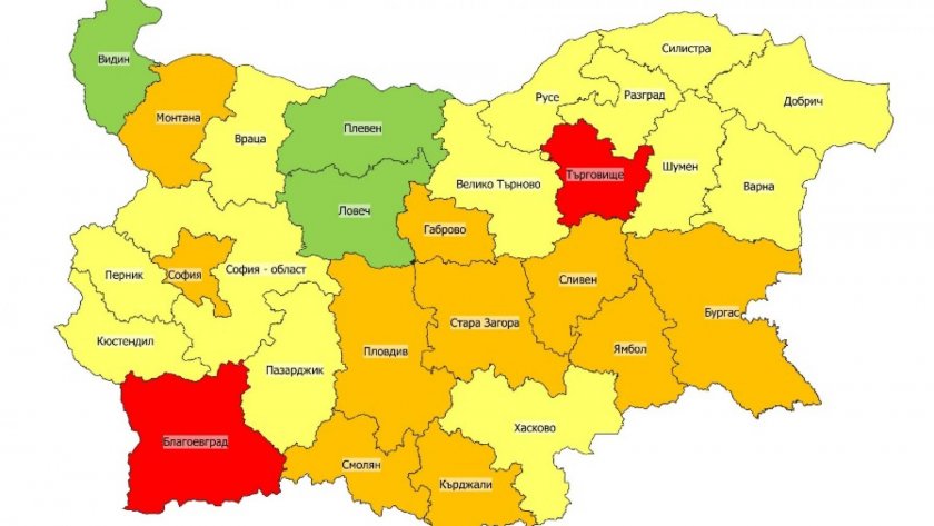 Актуална карта на вируса в България