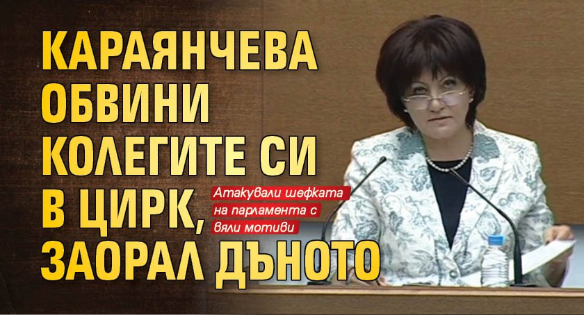 Караянчева обвини колегите си в цирк, заорал дъното
