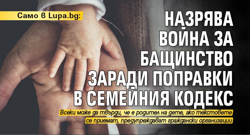 Само в Lupa.bg: Назрява война за бащинство заради поправки в Семейния кодекс