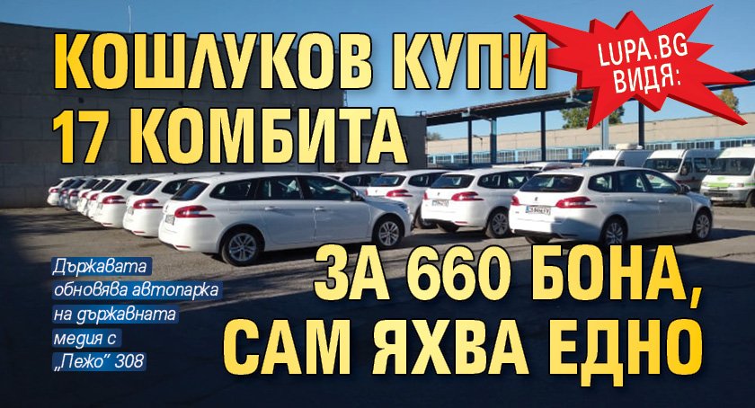 Lupa.bg видя: Кошлуков купи 17 комбита за 660 бона, сам яхва едно