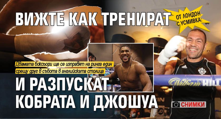 От Лондон с усмивка: Вижте как тренират и разпускат Кобрата и Джошуа (СНИМКИ)