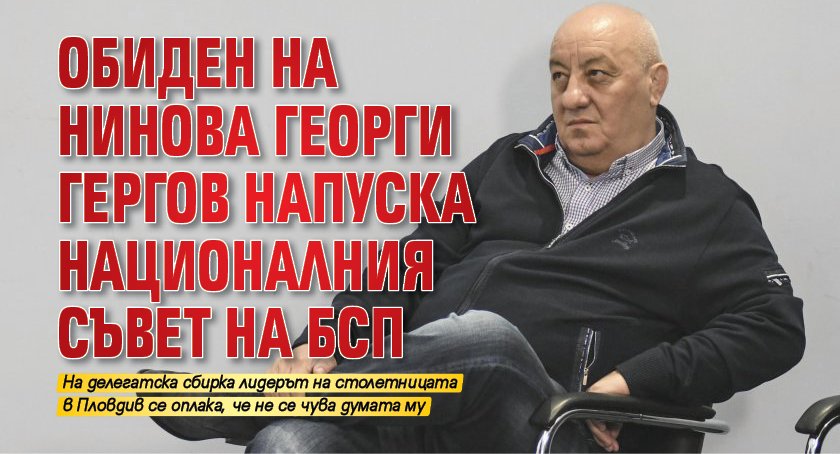 Обиден на Нинова, Георги Гергов напуска Националния съвет на БСП