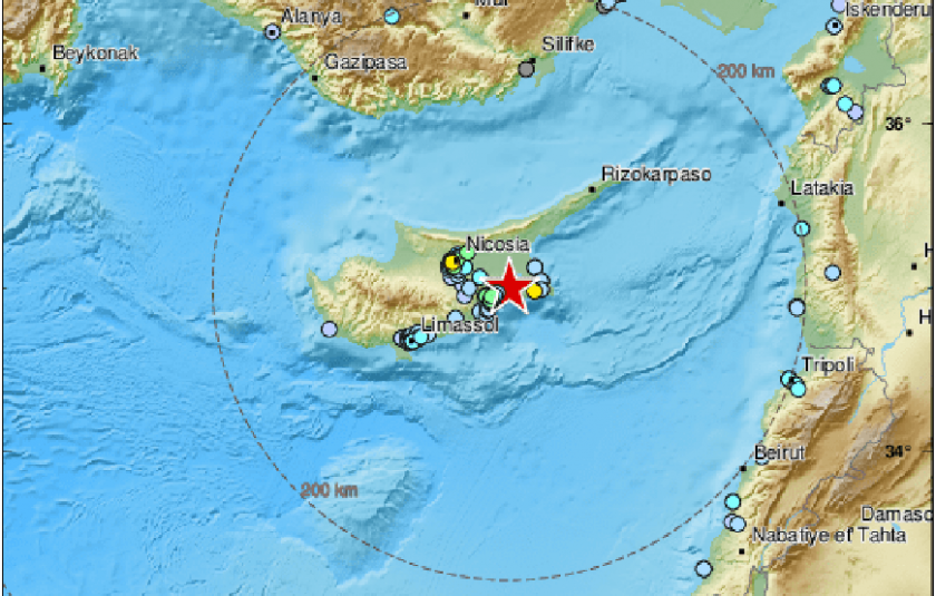 Силно земетресение разклати Кипър