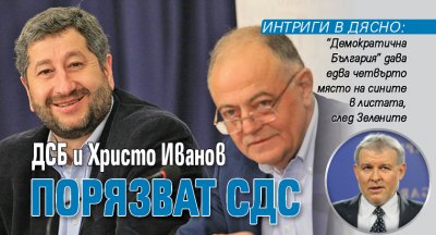 Интриги в дясно: ДСБ и Христо Иванов прецакват СДС