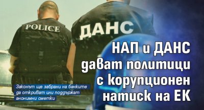 НАП и ДАНС дават политици с корупционен натиск на ЕК