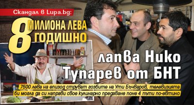 Скандал в Lupa.bg: 8 милиона лева годишно лапва Нико Тупарев от БНТ